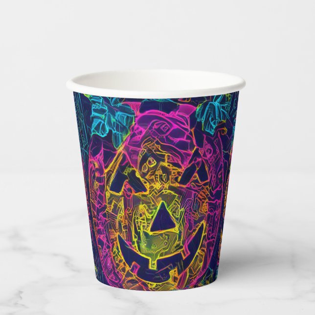 Halloween pumpkin A.I. photo fun  Paper Cups (Front)