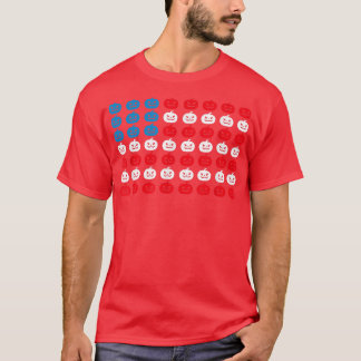 Halloween Pumpkin American Flag Patriotism 1393 T-Shirt