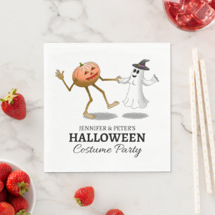 Halloween Pumpkin and Ghost Napkin