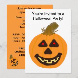 Halloween Pumpkin and Ghost Party Invitation