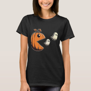 Halloween Pumpkin and Ghost Spooky Design T-Shirt