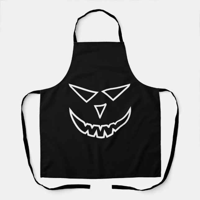 Halloween Pumpkin Angry Face Apron (Front)