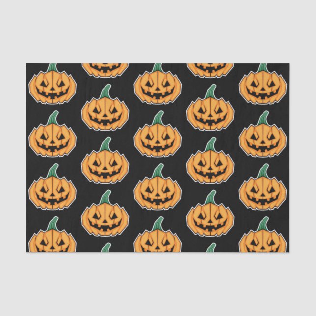 Halloween Pumpkin (Angular Style) Tissue Paper (Front)