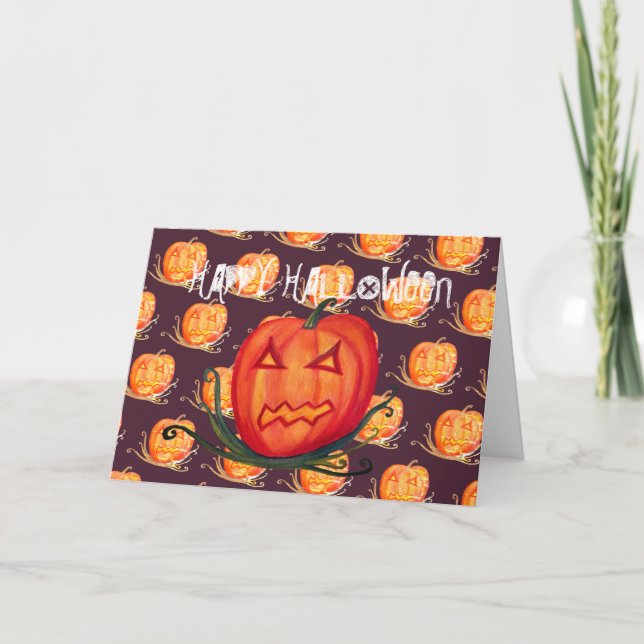 Halloween Pumpkin Art  Greeting Card (Front)