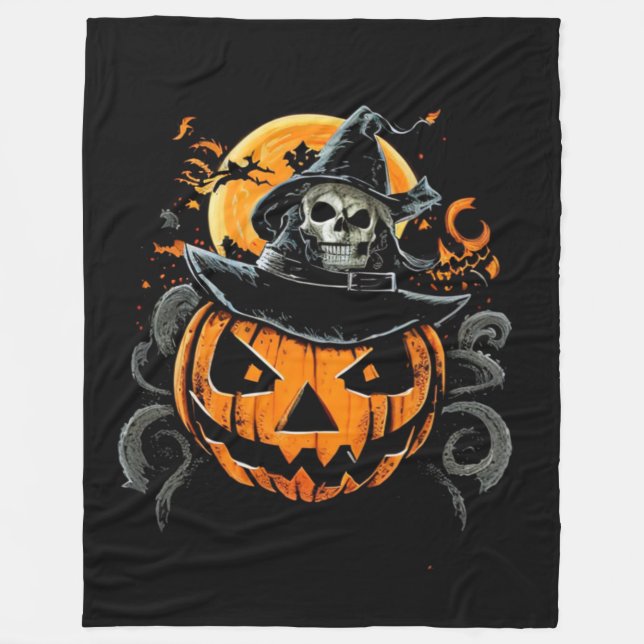 Halloween/pumpkin/autumn/fall  fleece blanket (Front)