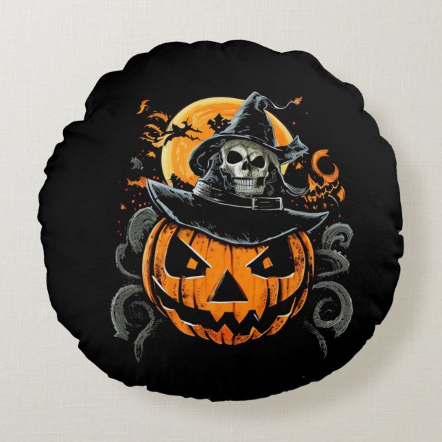Halloween/pumpkin/autumn/fall  round cushion (Front)
