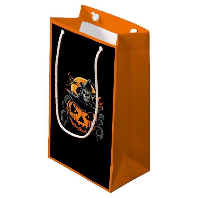 Halloween/pumpkin/autumn/fall  small gift bag (Front Angled)