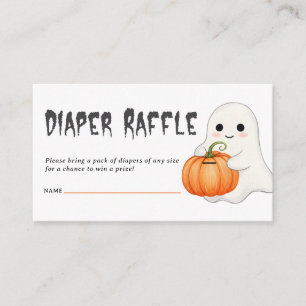 Halloween Pumpkin Baby Shower Diaper Raffle Ticket Enclosure Card