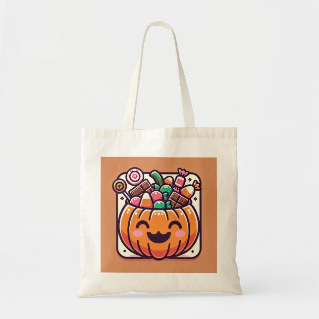 Halloween Pumpkin Basket Eco Bag (Front)