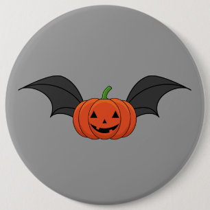 Halloween Pumpkin Bat 6 Cm Round Badge