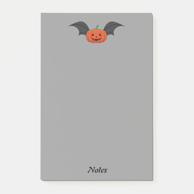 Halloween Pumpkin Bat | Add Text Post-it Notes (Front)