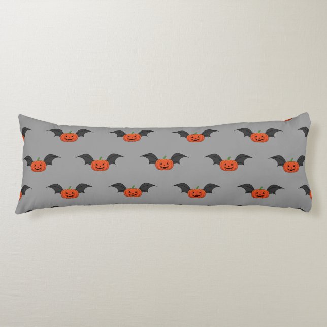 Halloween Pumpkin Bat Body Cushion (Front)