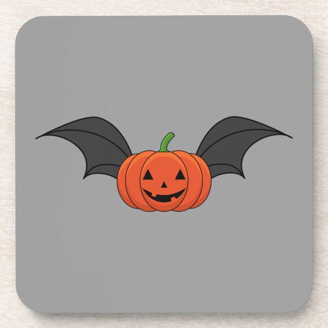 Halloween Pumpkin Bat Coaster (Front)