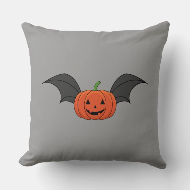Halloween Pumpkin Bat Cushion (Front)