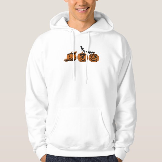 Halloween/pumpkin/bat     hoodie (Front)
