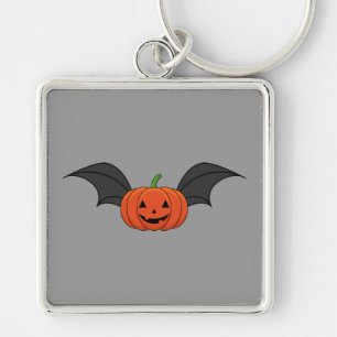 Halloween Pumpkin Bat Key Ring