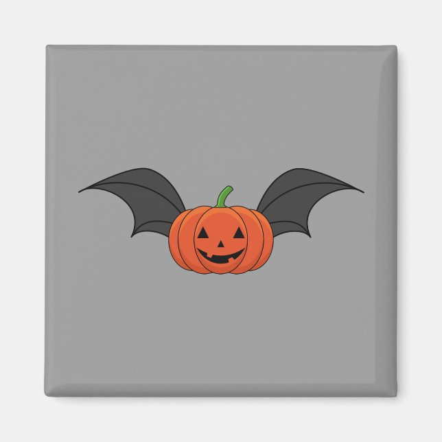 Halloween Pumpkin Bat Magnet (Front)