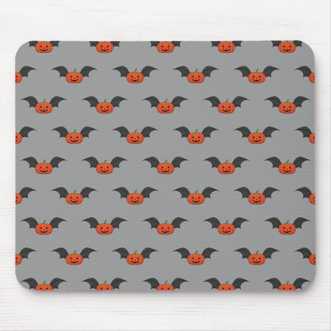 Halloween Pumpkin Bat Mouse Pad (Front)