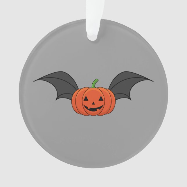 Halloween Pumpkin Bat Ornament (Front)