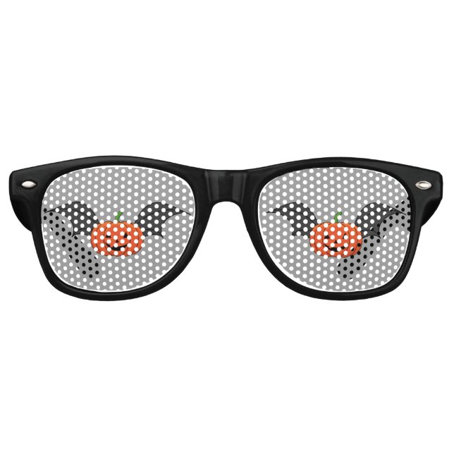 Halloween Pumpkin Bat Retro Sunglasses (Front)