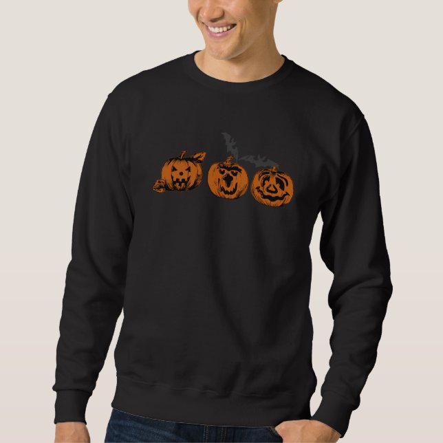 Halloween/pumpkin/bat   sweatshirt (Front)