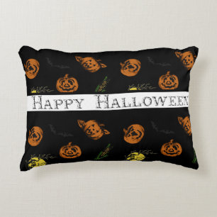 Halloween/pumpkin/bat throw pillow