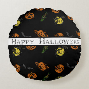 Halloween/pumpkin/bat throw pillow