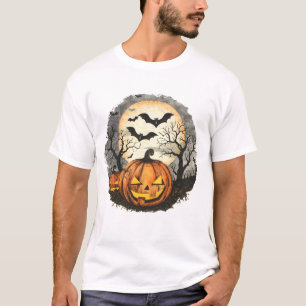 Halloween Pumpkin & Bats T-Shirt