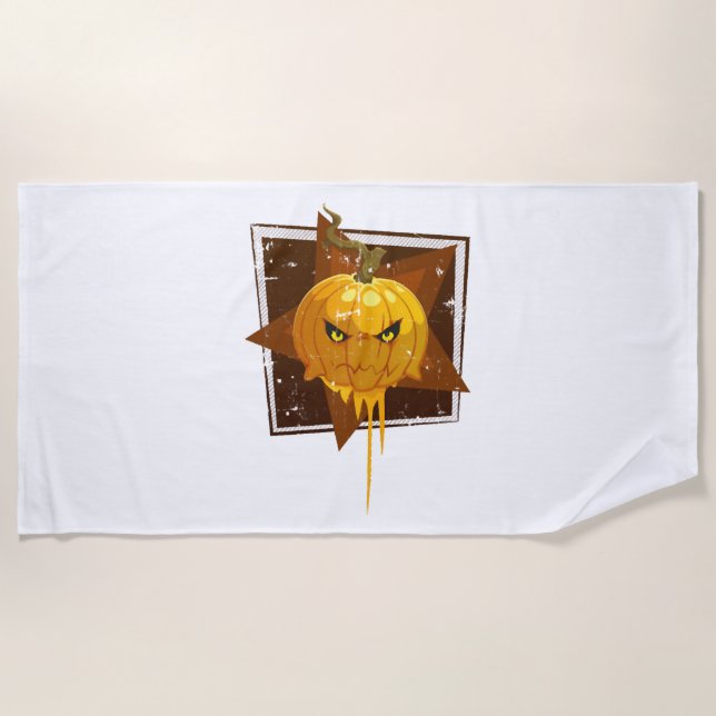 Halloween pumpkin                                  beach towel (Front)