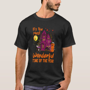 Halloween Pumpkin Black Cat Autumn Fall Witch Bats T-Shirt