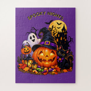 Halloween Pumpkin & Black Cat Puzzle