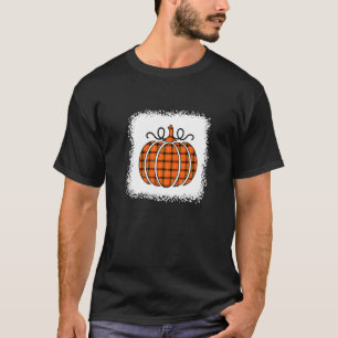 Halloween Pumpkin Bleached Orange Buffalo Plaid Me T-Shirt