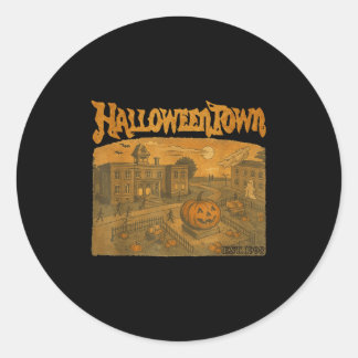 Halloween Pumpkin Boo Ghost Tee Funny Vintage Hall Classic Round Sticker