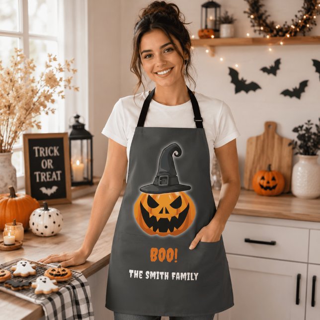 Halloween Pumpkin “BOO!” – Personalised Name Apron (Creator Uploaded)