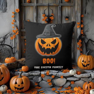 Halloween Pumpkin “BOO!” – Personalised Name Cushion