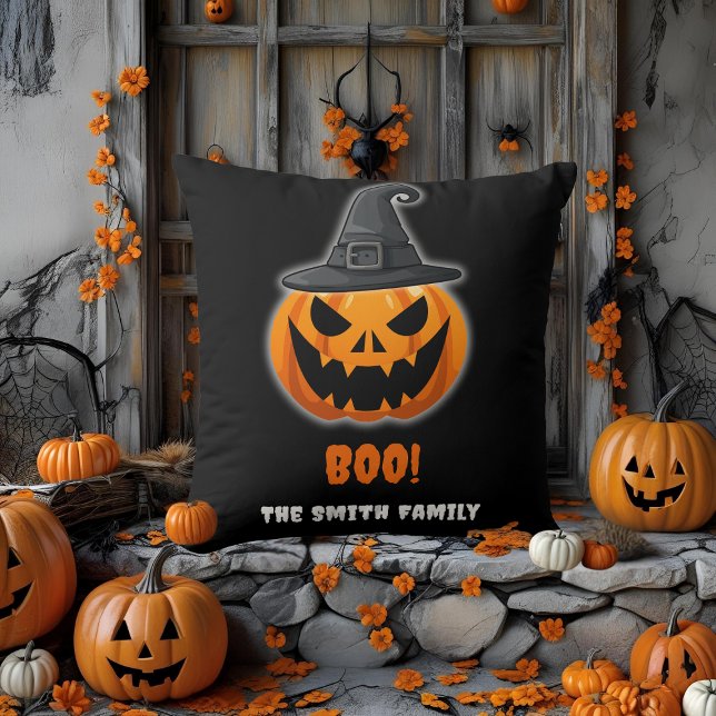 Halloween Pumpkin “BOO!” – Personalised Name Cushion (Creator Uploaded)