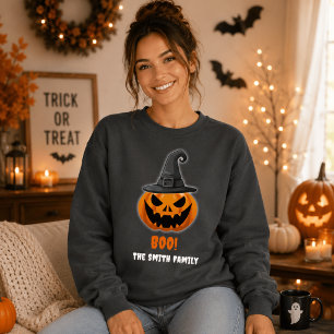 Halloween Pumpkin “BOO!” – Personalised Name Sweatshirt