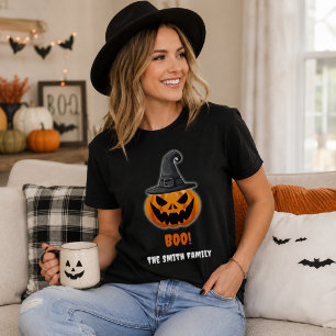 Halloween Pumpkin “BOO!” – Personalised Name T-Shirt