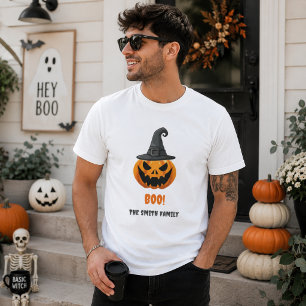 Halloween Pumpkin “BOO!” – Personalised Name T-Shirt