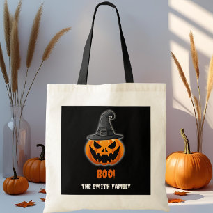 Halloween Pumpkin “BOO!” – Personalised Name Tote Bag