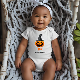 Halloween Pumpkin “BOO!” – Personalized Name Baby Bodysuit