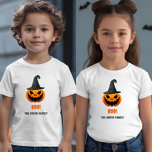 Halloween Pumpkin “BOO!” – Personalized Name Toddler T-Shirt