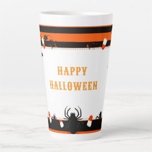 Halloween Pumpkin Border Frame Decor 🎃 Latte Mug