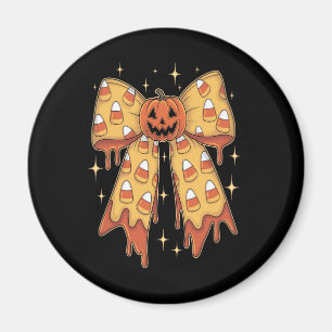 Halloween Pumpkin Bow Candy Corn Magnet