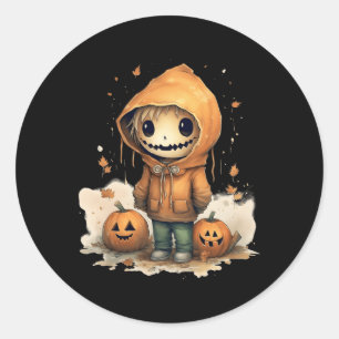 Halloween Pumpkin Boy Halloween Kids Toddler Boy Classic Round Sticker