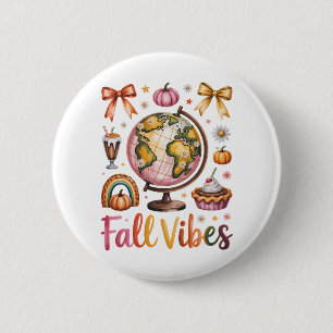 Halloween Pumpkin Camping Trip 6 Cm Round Badge