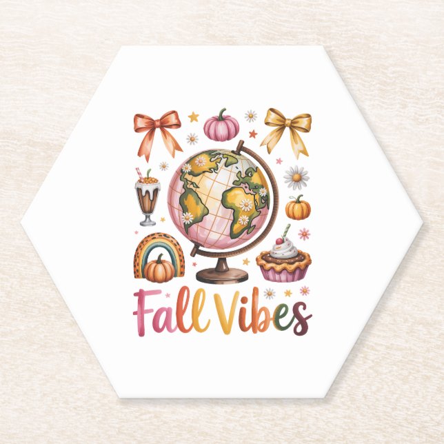 Halloween Pumpkin Camping Trip Paper Coaster (Front)