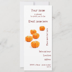 Halloween pumpkin candy invitation