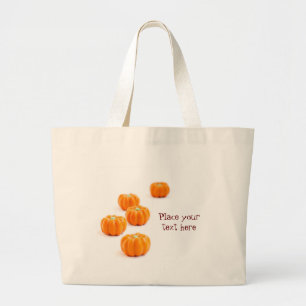 Halloween pumpkin candy large tote bag