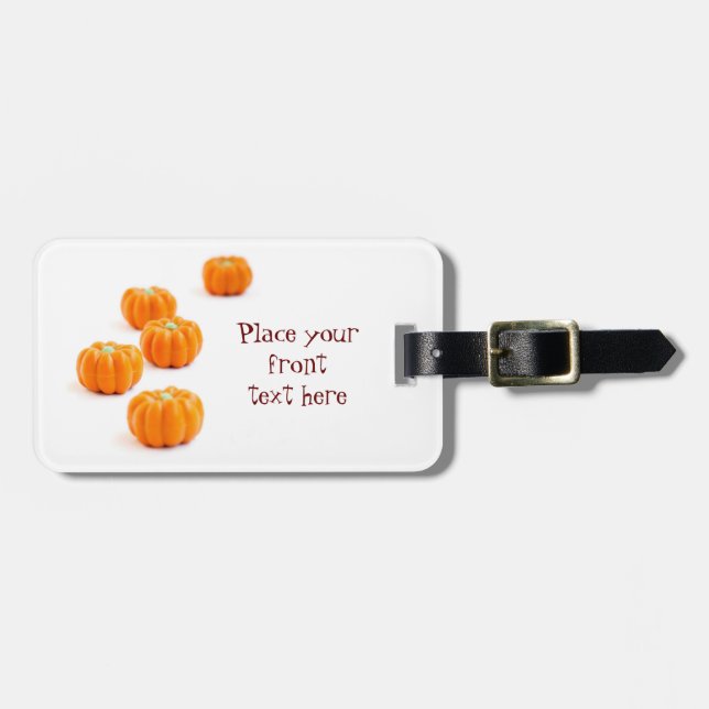 Halloween pumpkin candy luggage tag (Front Horizontal)